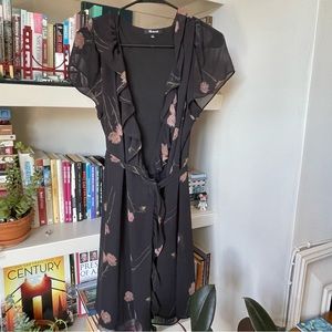 Madewell wrap dress - black with florals